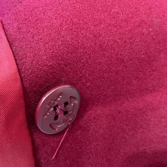 Pendleton Vintage Wool Pea Coat ANCHOR BUTTONS Size 8 Lined Jacket maroon USA - Picture 11 of 12